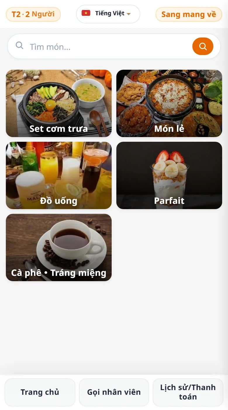 メニューもスタッフ画面も、6言語